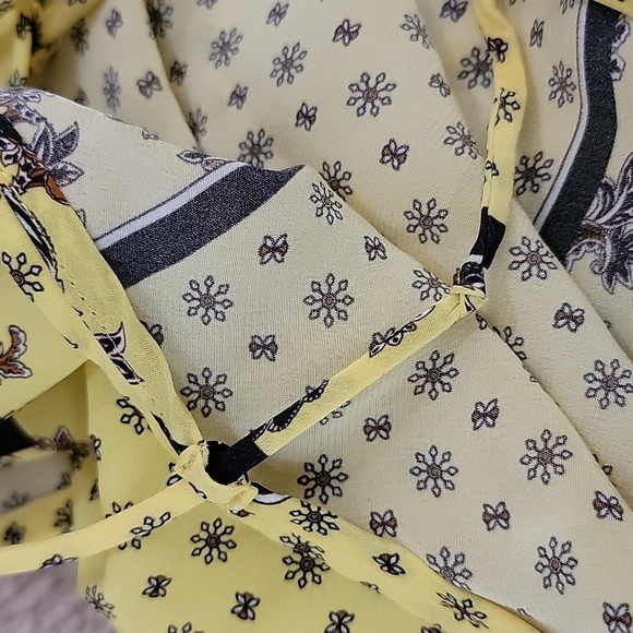 Ganni | Minion Yellow Silk Blend Scarf Print Cami Top Emily in Paris Size EU 34 - Picture 10 of 11